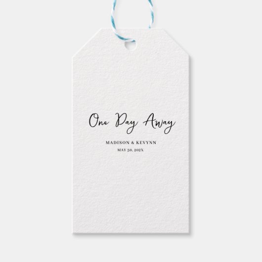 Een dag weg Minimal en Chic | Bruiloft Cadeaulabel (Voorkant)