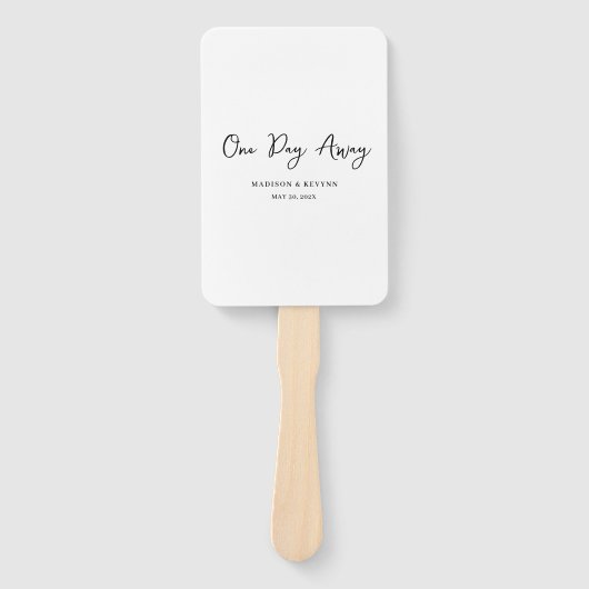 Een dag weg Minimal en Chic | Bruiloft Handwaaier (Voorkant)