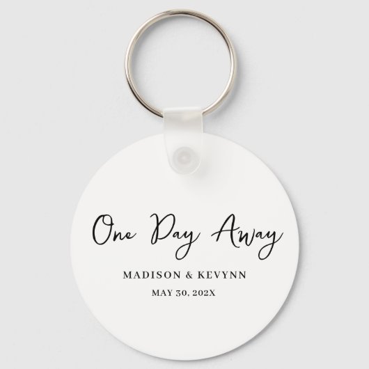 Een dag weg Minimal en Chic | Bruiloft Sleutelhanger (Voorkant)