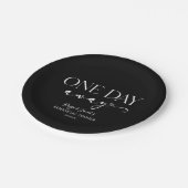 Een dag weg Minimale bruiloft repetitie diner Papieren Bordje (Gekanteld)