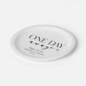 Een dag weg Minimale bruiloft repetitie diner Papieren Bordje (Gekanteld)