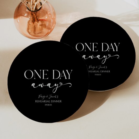 Een dag weg Minimale bruiloft repetitie diner Papieren Bordje