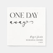 Een dag weg Minimale bruiloft repetitie diner Servet (Voorkant)
