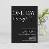 Een dag weg minimalistische bruiloft repetitie din kaart (Staand voorkant)