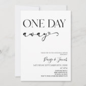 Een dag weg minimalistische bruiloft repetitie din kaart (Voorkant)