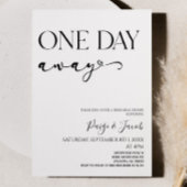 Een dag weg minimalistische bruiloft repetitie din kaart