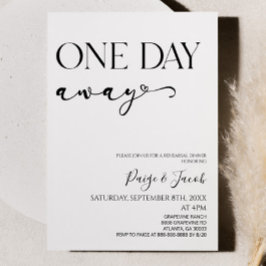 Een dag weg minimalistische bruiloft repetitie din kaart