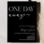 Een dag weg minimalistische bruiloft repetitie din kaart