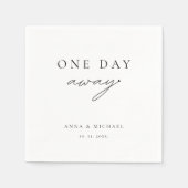 Een dag weg moderne chique bruiloft repetitie dine servet (Voorkant)