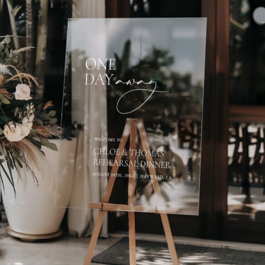 Een dag weg repetitie diner acryl welkomstbord acryl bord