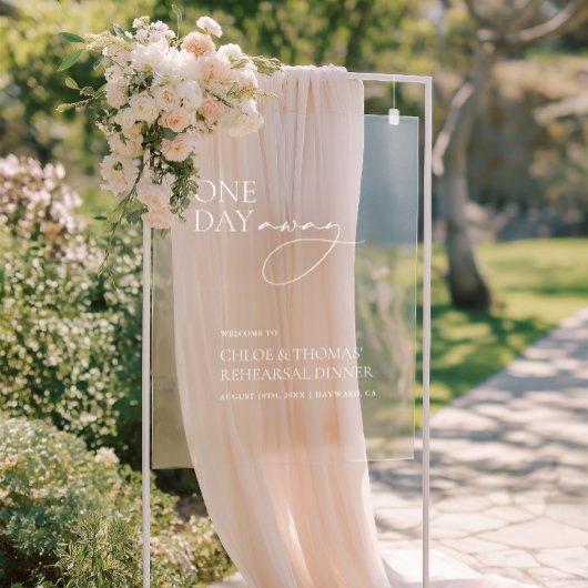 Een dag weg repetitie diner acryl welkomstbord acryl bord