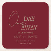 Een dag weg repetitie diner Bourgogne bruiloft Kartonnen Onderzetters (Voorkant)