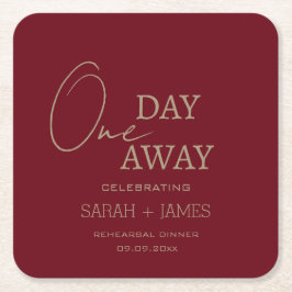 Een dag weg repetitie diner Bourgogne bruiloft Kartonnen Onderzetters