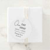 Een dag weg repetitie diner bruiloft dank u bedankjes labels (In situ)