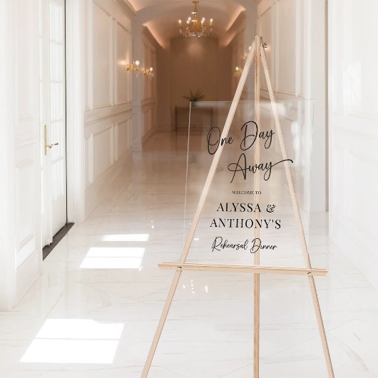 Een dag weg repetitie diner scripty welkomstbord acryl bord