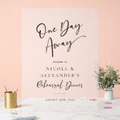 Een dag weg repetitie diner welkom acryl bord (Huwelijk)