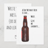 Een Dag Zonder Bier Grappige Kaart (Voorkant / Achterkant)