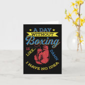 Een dag zonder boksgift Funny Boxer Kickboxing Kaart (Gele Bloem)