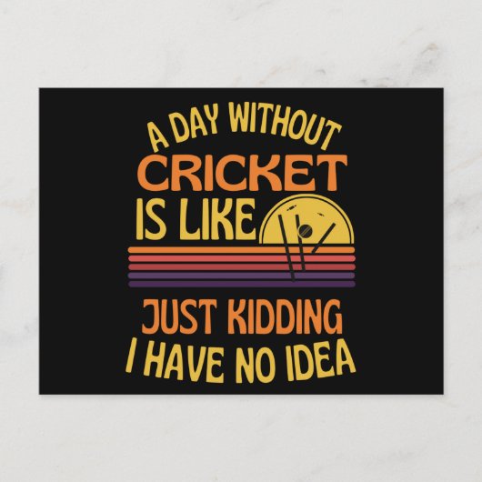 Een dag zonder cricket Funny Cricket Lover Briefkaart (Voorkant)