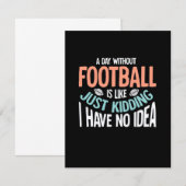 Een dag zonder Football Geen idee Bedankkaart (Voorkant / Achterkant)