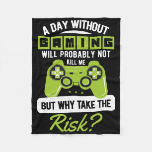 Een dag zonder gaminggrappige gamer-quote fleece deken