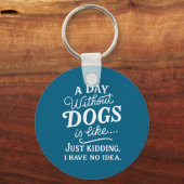 Een dag zonder honden is alsof grapje hebben idee sleutelhanger (Voorkant)