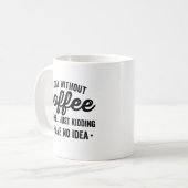 een dag zonder koffie is een grapje dat ik heb . koffiemok (Voorkant links)