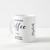 Een dag zonder koffie op wit koffiemok (Voorkant links)