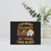 Een dag zonder kruiswoordloze kreeft briefkaart (Staand voorkant)