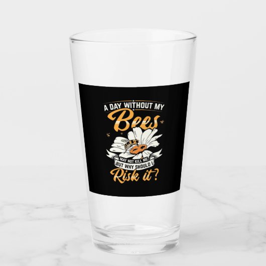 Een dag zonder mijn bijen glas (Voorkant)