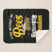 Een dag zonder mijn bijen sherpa deken (Voorkant (horizontaal))