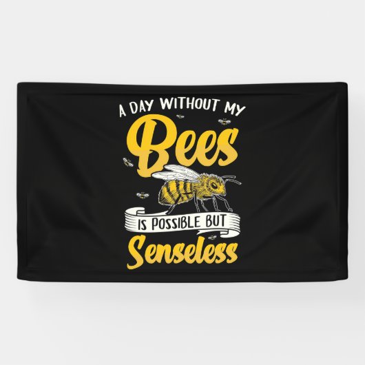 Een dag zonder mijn bijen spandoek (Horizontaal)