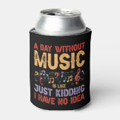 Een dag zonder muziek - Grappig Music Lover Design Blikjeskoeler (Blikje Voorkant)