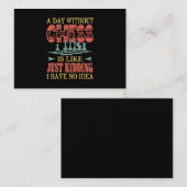 Een dag zonder schaak is net als gewoon moorden informatiekaartje (Voorkant / Achterkant)