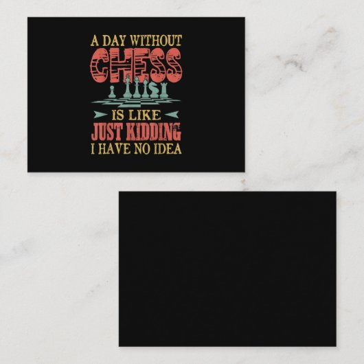 Een dag zonder schaak is net als gewoon moorden informatiekaartje (Voorkant / Achterkant)