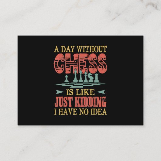 Een dag zonder schaak is net als gewoon moorden informatiekaartje (Voorkant)