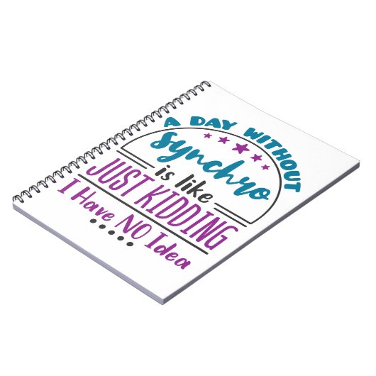 Een dag zonder synchrone Funny Synchrone zwemmen Notitieboek (Linkerzijde)