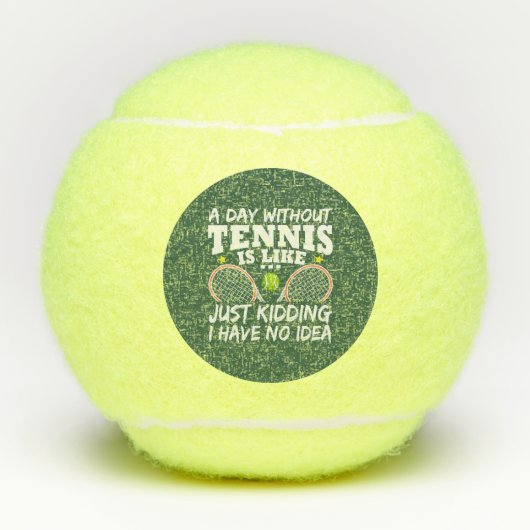 Een dag zonder Tennis Grapny Quote Typografie Tennisballen (Voorkant)