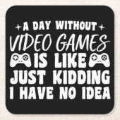 Een dag zonder videogames liefhebbers Gamer Cool Kartonnen Onderzetters (Voorkant)