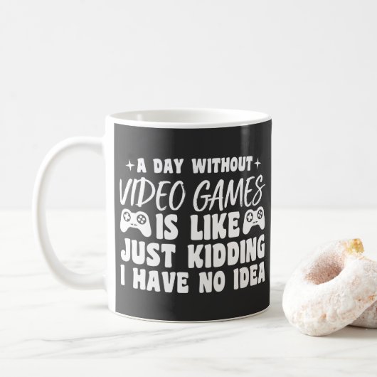 Een dag zonder videogames liefhebbers Gamer Cool Koffiemok (Met donut)