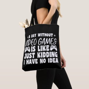 Een dag zonder videogames liefhebbers Gamer Cool Tote Bag