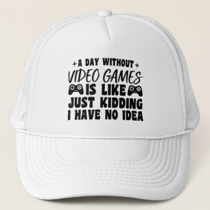Een dag zonder videogames liefhebbers Gamer Cool Trucker Pet