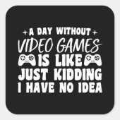 Een dag zonder videogames liefhebbers Gamer Cool Vierkante Sticker (Voorkant)