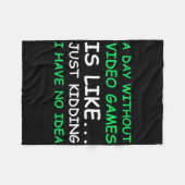 Een dag zonder videospelletjes fleece deken (Voorkant (Horizontaal))