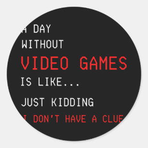 Een dag zonder videospelletjes Kinder gamers Ronde Sticker