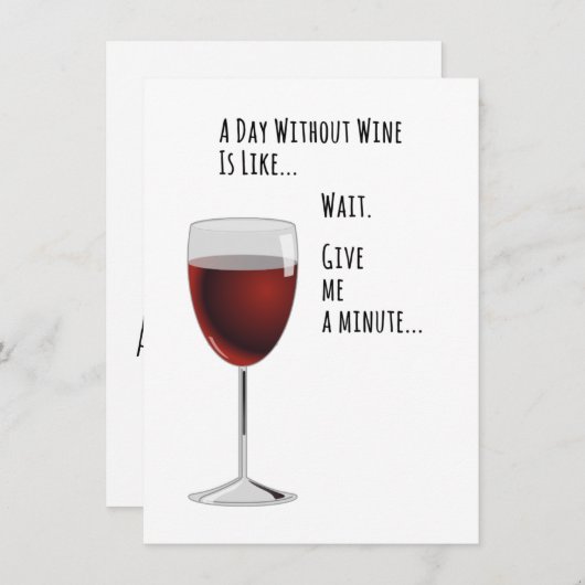 Een dag zonder witte Funny Card Kaart (Voorkant / Achterkant)