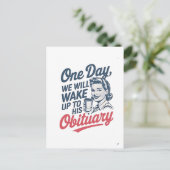 Eén dag zullen we wakker worden door zijn overlijd aankondigingskaart (Staand voorkant)