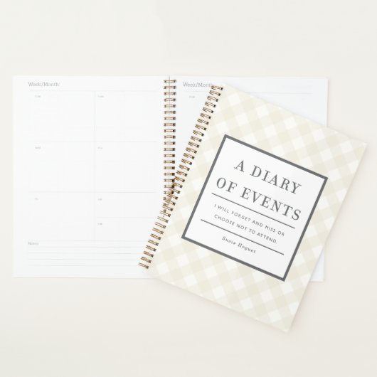 Een dagboek van Gebeurtenissen die ik zal vergeten Planner (Display)