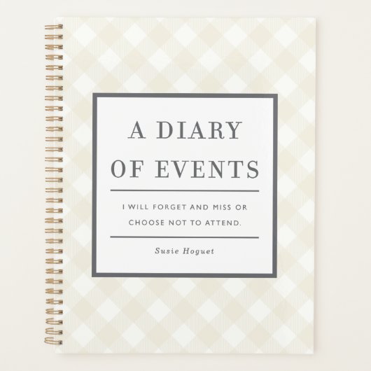 Een dagboek van Gebeurtenissen die ik zal vergeten Planner (Voorkant)