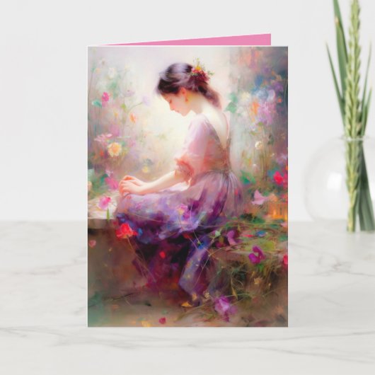 Een dagdroom van bloemen bedankkaart (Voorkant)